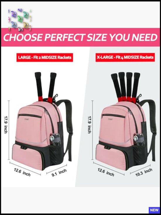 Tennis Backpack 2 Rackets Insulated Pocket Ventilated Shoe Compartment Water main image 5